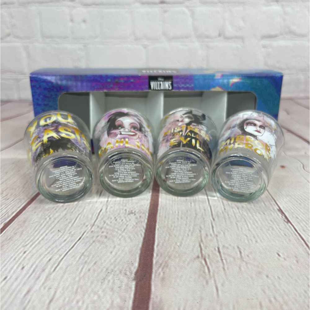 Disney Villains Glassware Set Of Four Shot Glass Set 1.5 Oz Each - Picture 4 of 6